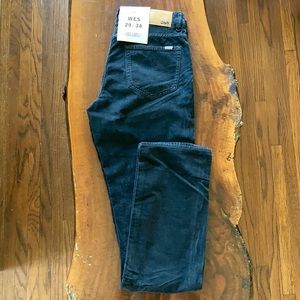 Lightweight Faded Black Corduroy - Slim Straight